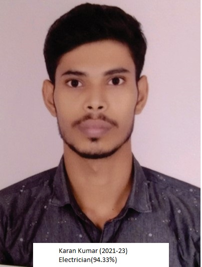 Govind Kumar (2021-23) Electrician 93.33% - Gaya Pvt ITI
